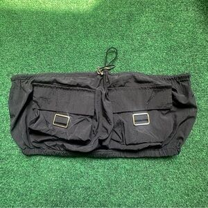 Black Utility Strapless Tube Top with Pockets – Streetwear Techwear Gorpcore